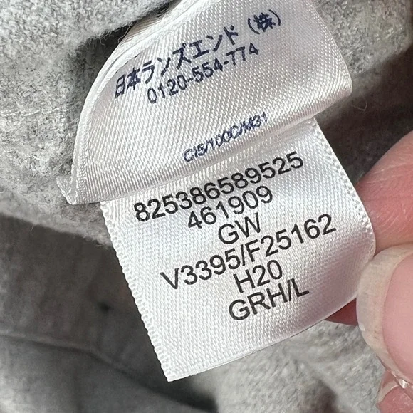 Lands End Grey Flannel Button Down Shirt Mens Large Traditional Fit Long Sleeve - Picture 7 of 9